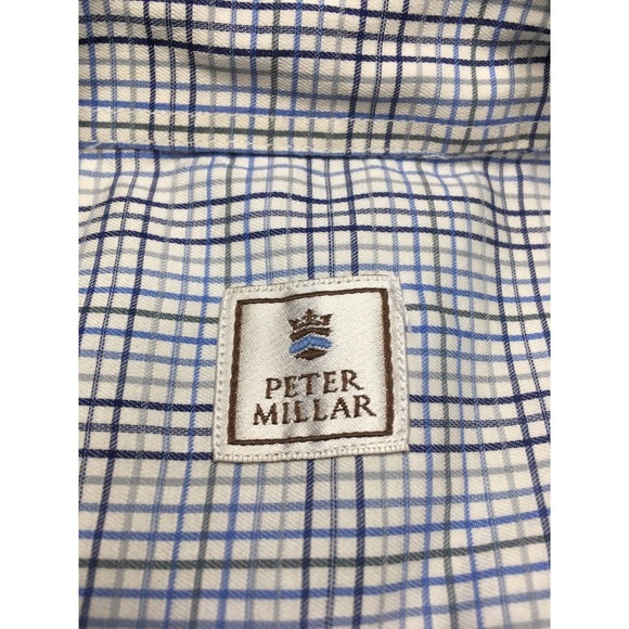 Peter Millar Mens Button Front Long‎ Sleeve Shirt, Blue, Large, Q - Picture 3 of 6